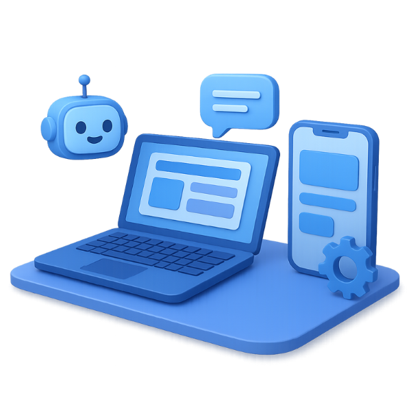 AI agent working illustration