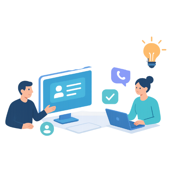 AI Meeting Summary and CRM Sync Illustration